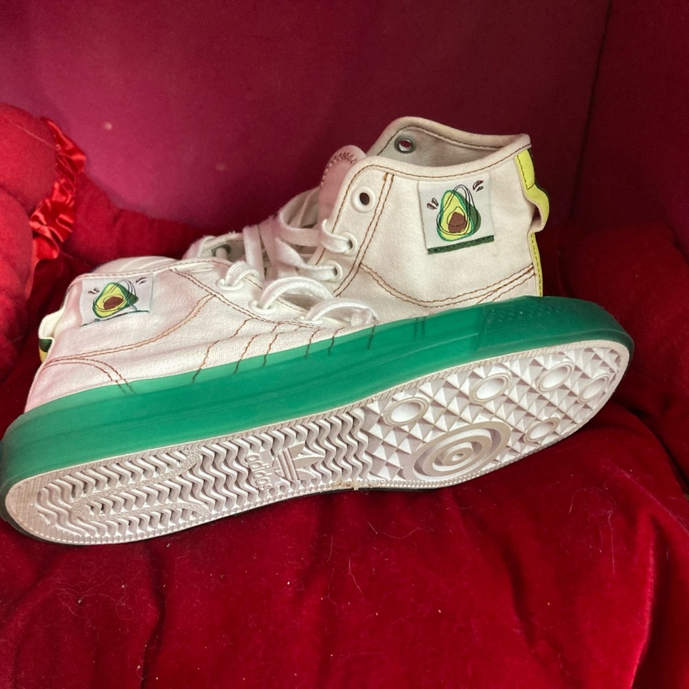 Adidas White and Green Sneakers avocado limited edition shoes - Picture 4 of 5